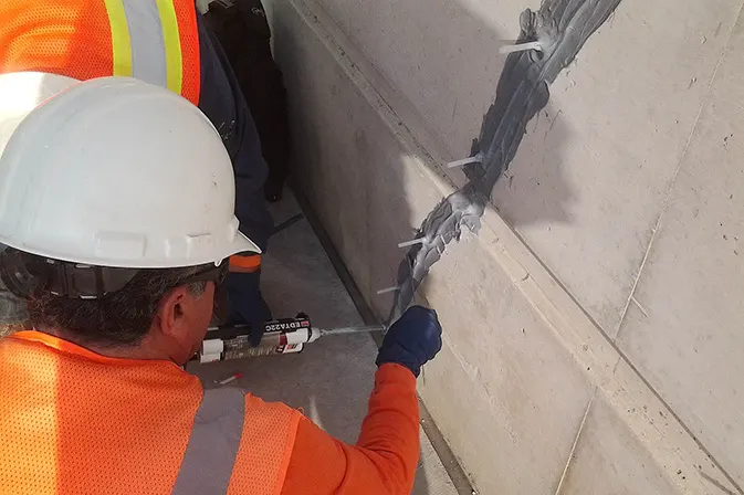 Commercial caulking by Angelus - LAX - Los Angeles Airport