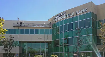 Commercial caulking by Angelus -Pacific Mercantile Bank, Ontario, CA