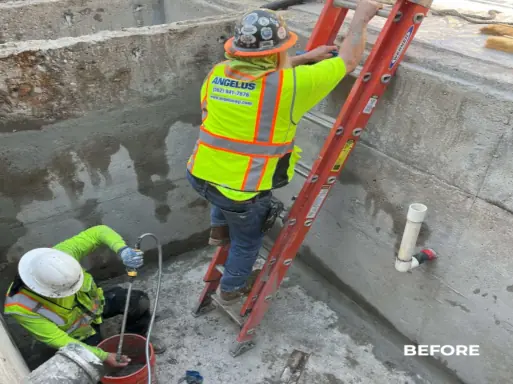 This traffic coating project was done by Angelus Waterproofing at California State University Long Beach, CA