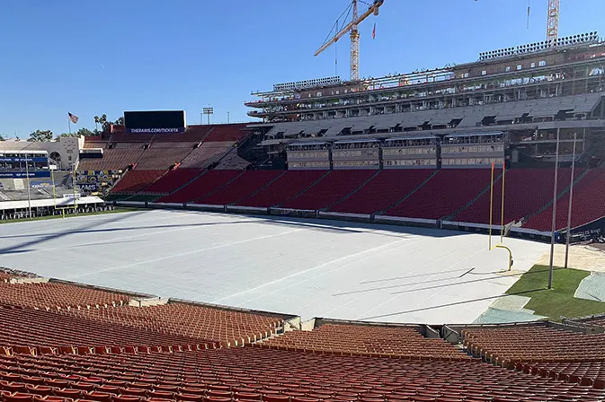 Historical restoration by Angelus at LA Memorial Coliseum by Angelus Waterproofing