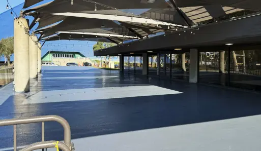 This traffic coating project was done by Angelus Waterproofing at California State University Long Beach, CA