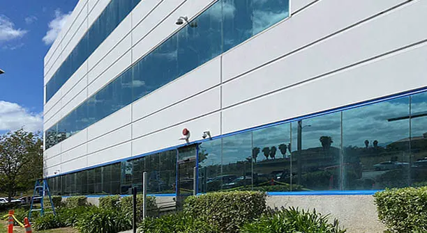 Angelus is the commercial window glazing contractor for Betteravia Government Adm. Building in Santa Maria, CA